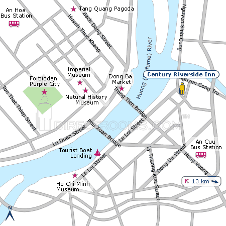 Century Riverside Inn map